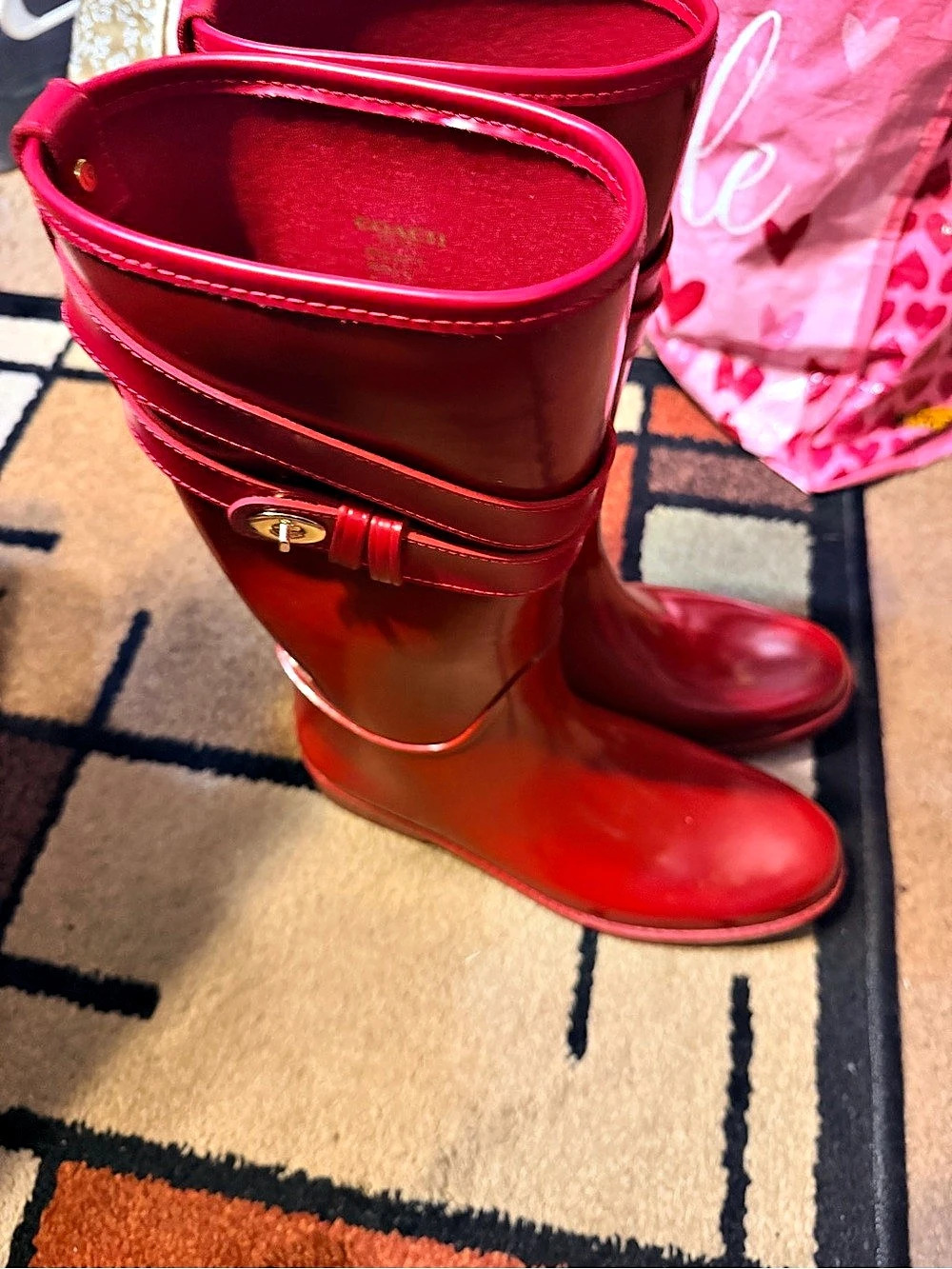 Coach Trisha II Red Rain Boots US 9
